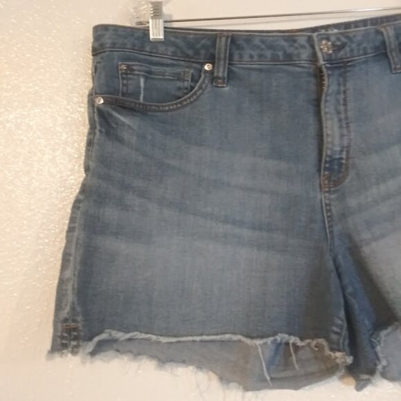 Seven7 women's size 16 denim frayed hem weekend shorts - Picture 2 of 12